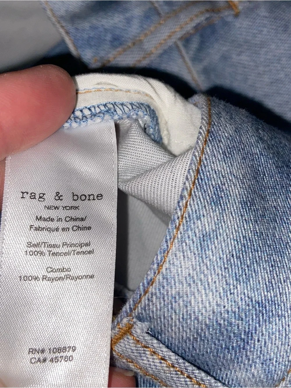 Rag & Bone Skirt Womens Sz 27 Tulip Liquid Miramar Denim Midi Tencel Chambray